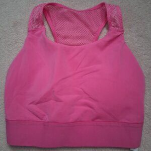 Bright pink sports bra
